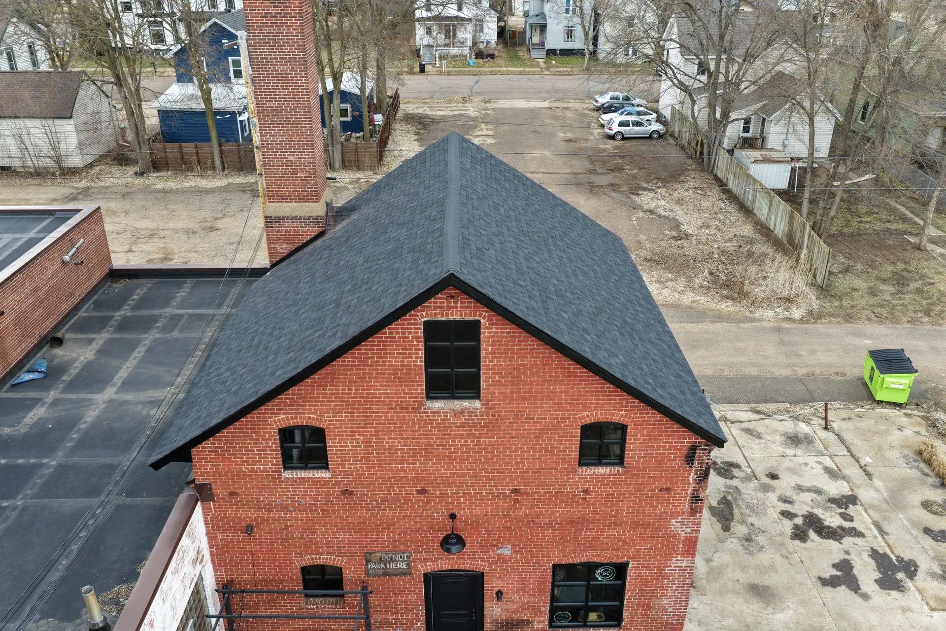 Red brick building restoration and remodeling by Bergeron Builders