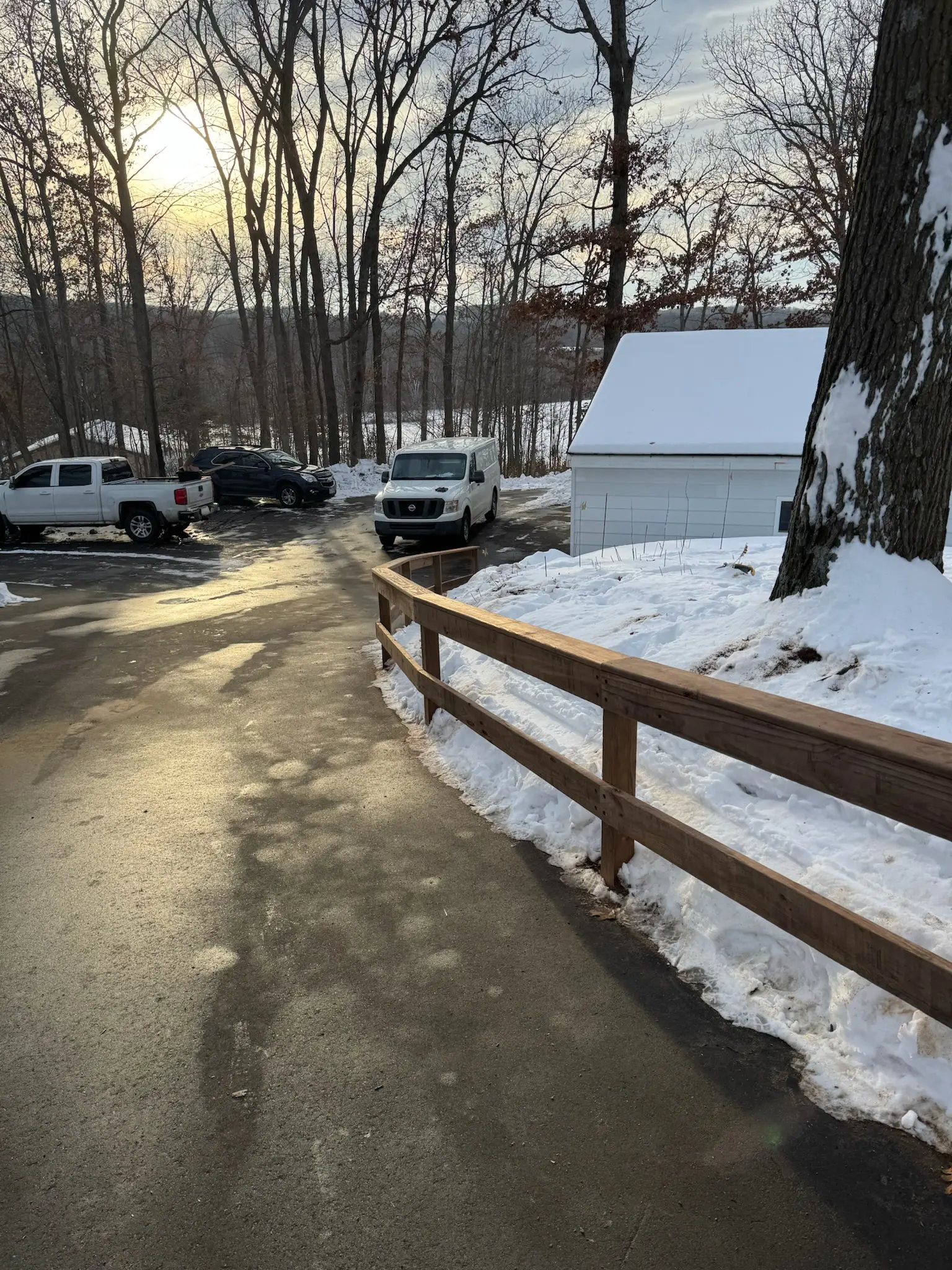 Winter exterior property remodeling and renovations by Bergeron Builders