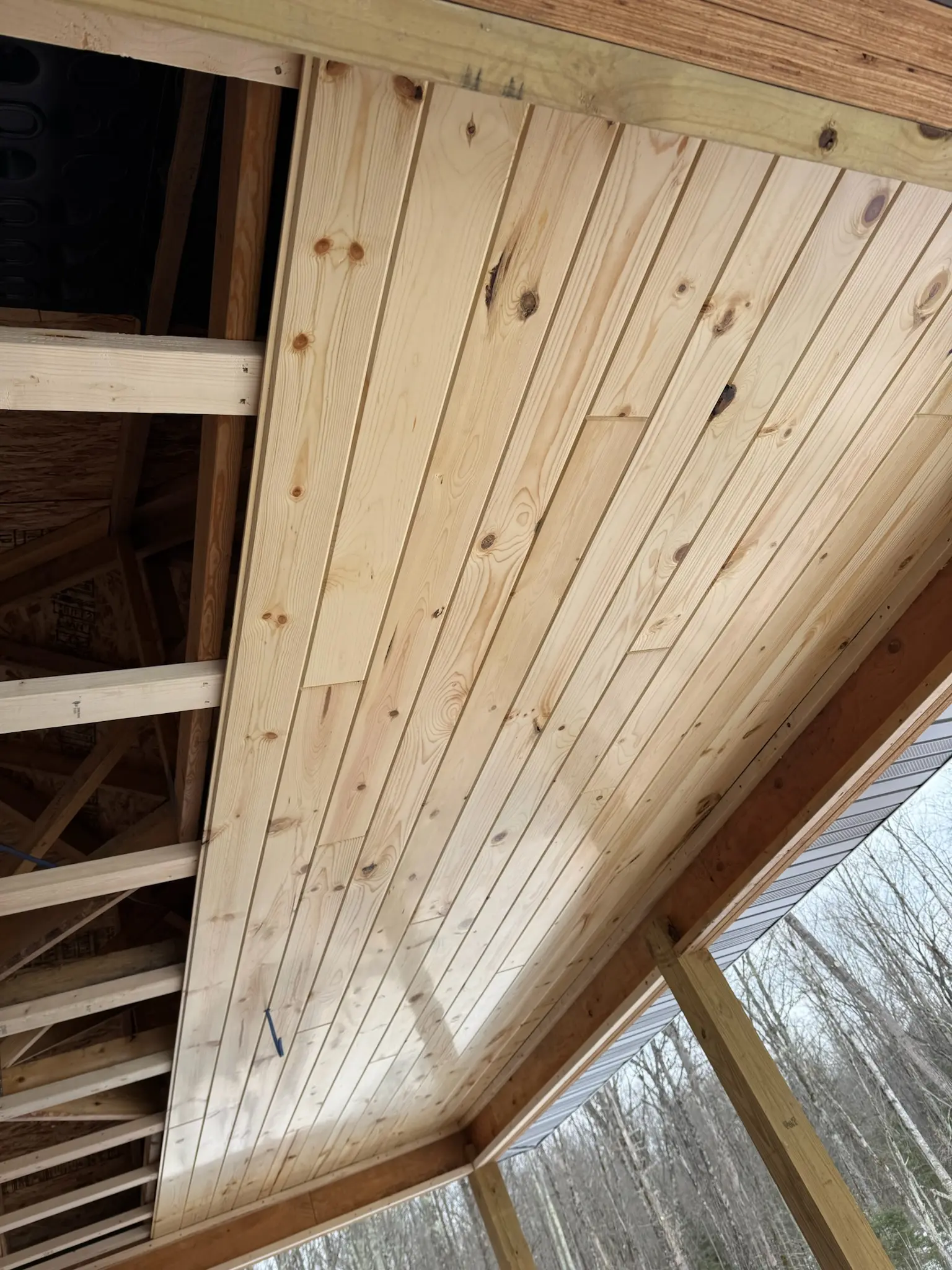 Wood deck with ceiling construction by Bergeron Builders